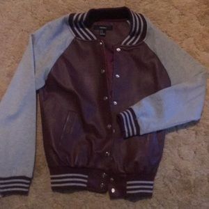 Forever 21 faux leather athletic jacket